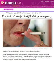 Kouření způsobuje dřívější nástup menopauzy